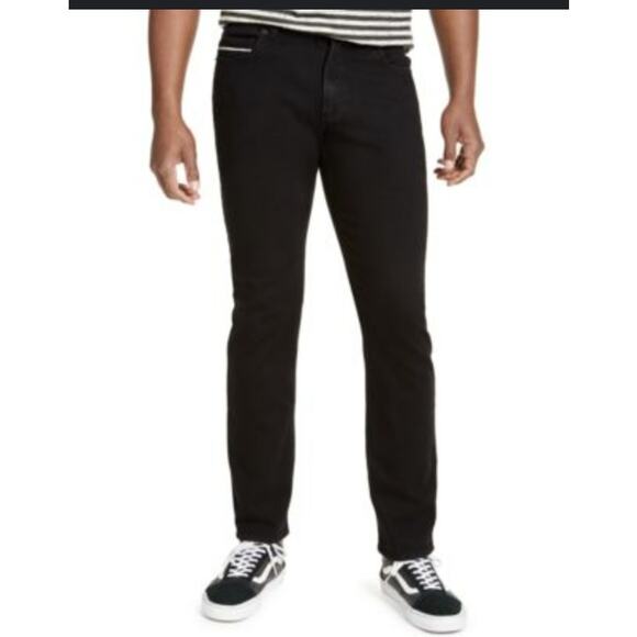 Sun+Stone Slim-Fit Jeans Men's 32W 30L Black Skinny Ankle Mid Rise WPL8046 Work - Picture 2 of 8